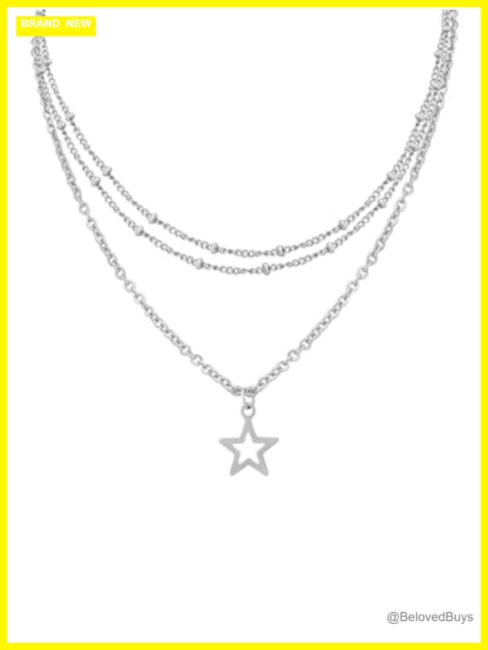 Sacina Dainty Layered Star Necklace Titanium Steel Y2K Grunge Emo Jewelry Gift